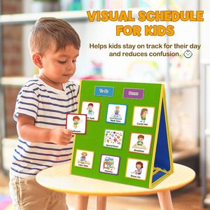 Visual Schedule Board For Kids Weekly <b>Planner</b> With Magnetic Cards Time Management Chart For Toddlers And Children - Product Image 2