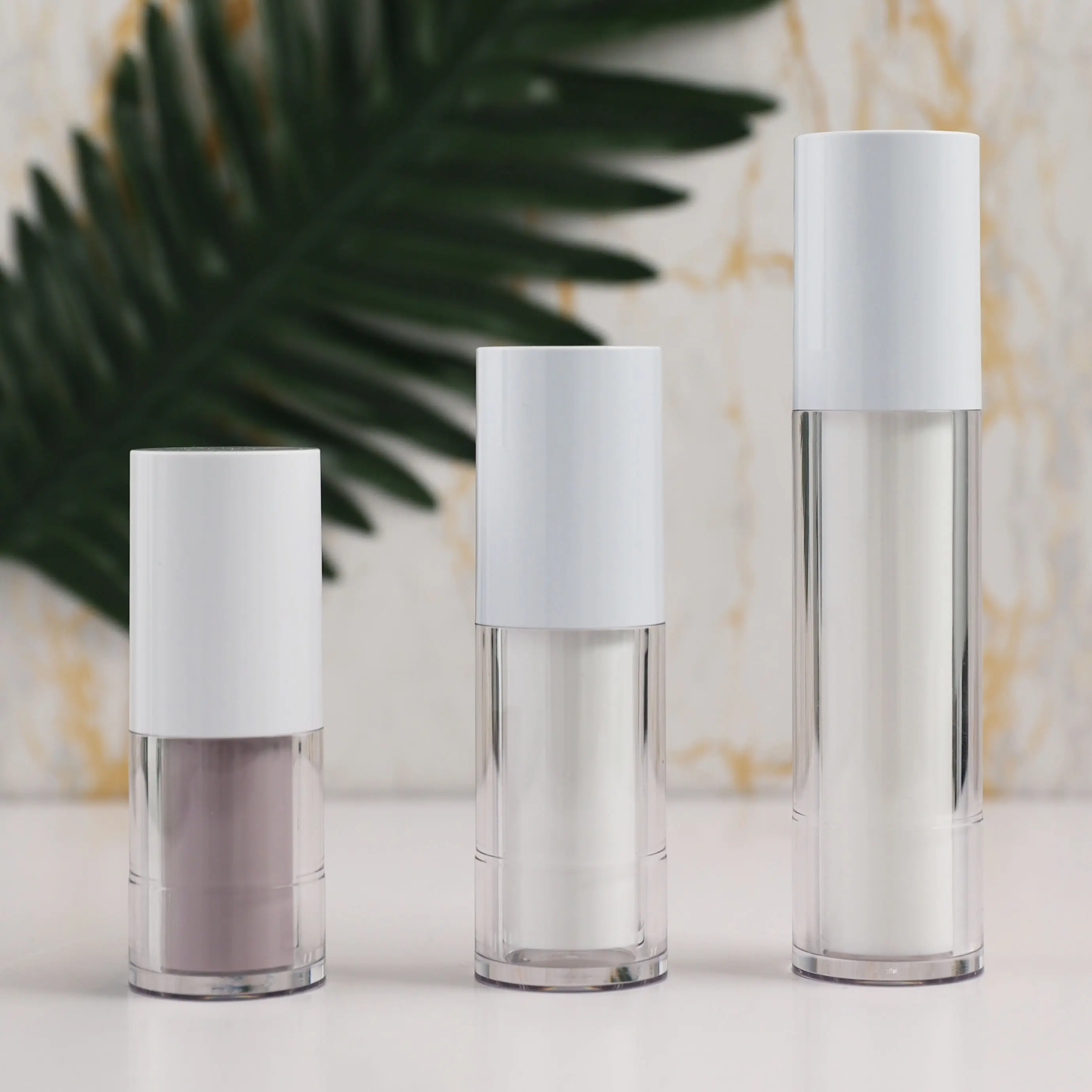 Austauschbarer Liner 30ml 50ml Leere transparente Airless Lotion Pump flasche für Hautpflege serum