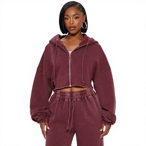 Ensemble pull à capuche oversize et short pour femme, décontracté, hiver, tricot uni, 100% coton, impression par transfert thermique - Product Image 1