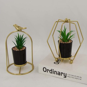 Creative <strong>Antique</strong> Modern Wrought Iron Home Furnishings Living Room Decoration Metal Geometric Shape Potted Plant <strong>Ornaments</strong> - Product Image 4