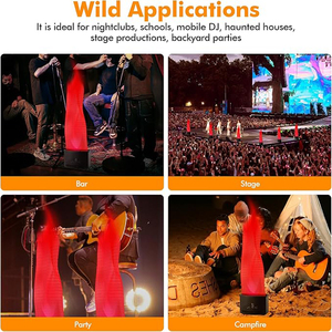 1,5 m tela de seda fuego Llama luz LED rojo llama eléctrica efecto máquina doble soplador para DJ escenario discoteca decoración de vacaciones - Product Image 3