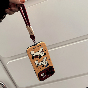 <span class=keywords><strong>Coque</strong></span> de téléphone en cuir pour iPhone 16 15 17 Pro Max 11 12, motif <span class=keywords><strong>chien</strong></span> amusant, avec dragonne, résistante aux chutes et antichoc - Product Image 3