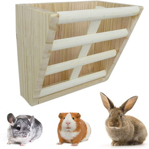 Conejo de heno de Rack de madera <span class=keywords><strong>en</strong></span> pared Hay pesebre para mascotas pequeñas conejo <span class=keywords><strong>Chinchilla</strong></span> cerdos de Guinea - Product Image 3