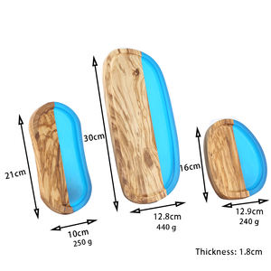 Assiette à dessert en bois de haute qualité avec grain gracieux, assiette alimentaire en résine époxy en bois d'olive - Product Image 2
