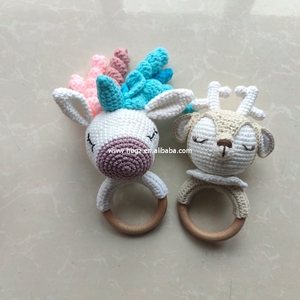 Sonaglio presente del regalo del bambino di benvenuto del regalo del giocattolo del neonato di massaggiagengive del cotone organico per il bambino - Product Image 3