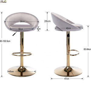 <span class=keywords><strong>Chaise</strong></span> <span class=keywords><strong>de</strong></span> <span class=keywords><strong>bar</strong></span> haute pivotante, tabouret simple, <span class=keywords><strong>avec</strong></span> accoudoirs, à la mode, nouveau - Product Image 3