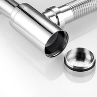 Siphon bouteille en laiton pour lavabo de salle de bain, siphon de vidage rond 1 1/4 "