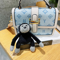 Porte-clés peluche singe noir Mini 11cm peluche poupée douce peluche gorille orang-outan porte-clés