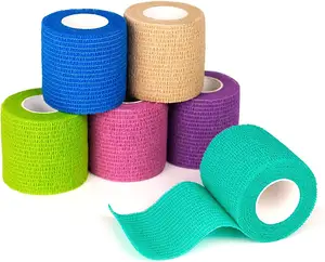 Bandage adhésif auto-tissé Non tissé Bandage cohésif en coton élastique médical flexible