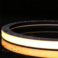 Bande LED encastrée noire en silicone IP67 / Wi-Fi pour mur en bois insonorisant, intérieur, intelligente, à intensité variable, ambiance lumineuse