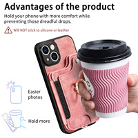 Étui de téléphone en cuir PU rétro de luxe pour iPhone 17 16 15 Pro Max portefeuille magnétique fente pour carte porte-anneau couverture et poignée de téléphone