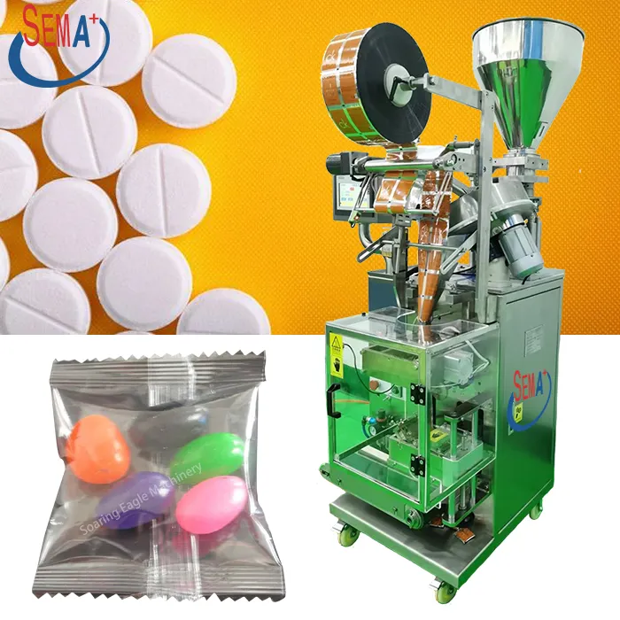 Máquina de embalagem de cápsula de comprimido, sachetas automáticas para embalagem de pílulas, máquina de selagem lateral de 3/4