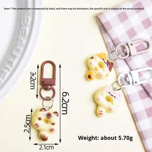 Cute Donut Cat Cartoon Keychain Pendant-Sweet Girl Student Backpack Decoration Couple Best Friend Small Gift - Product Image 3