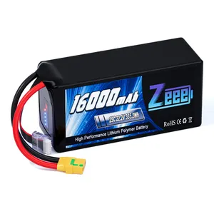 Zeee FPV Drohnenbatterie 6S 16000 mAh 25C 22,2V UAV-Batterie für RC Quadcopter Flugzeug Hubschrauber Auto Lkw