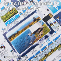 Clé USB 2.0 personnalisable Gitra, forme de carte de crédit en plastique, capacité de 128 Go, garantie d'un an