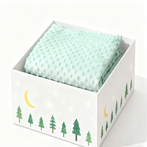 Nouvelle mode, couverture pour bébé en minky à pois 75d, matériaux super doux, design personnalisé, tissu <span class=keywords><strong>tricot</strong></span>é pour la décoration <span class=keywords><strong>de</strong></span> la maison - Product Image 3