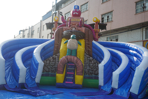 Công viên nước bơm hơi có cầu trượt, công viên nước bơm hơi di động hình động vật rừng với hồ bơi lớn - Product Image 5