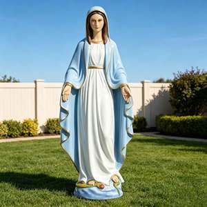 Statue Personalizzate in Resina di Madrina Religiosa a Grandezza Naturale, Adatte per Decorazioni Interne ed Esterne di Luoghi Religiosi - Product Image 3