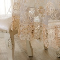 Nappe de table ronde de grande taille de haute qualité pour mariage, décoration de roses, dentelle brodée beige, nappe de table de luxe pour mariages