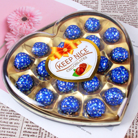 Boîte cadeau en forme de cœur personnalisée à prix fabricant, chocolat croquant et praliné au goût cacao, boule de chocolat dorée pour la Saint-Valentin