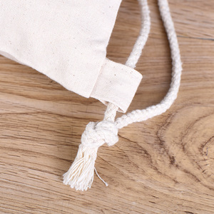 Pochette en toile personnalisée avec logo imprimé, vente en gros, emballage alimentaire économique, petite pochette en coton avec cordon de serrage, sac cadeau en lin pour le shopping - Product Image 3