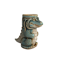 Mug Tiki Crocodile en Porcelaine Écologique de Qualité Supérieure – Vaisselle d'Inspiration Artistique pour Bars Haut de Gamme, Événements Privés, Options de Couleur et Logo OEM