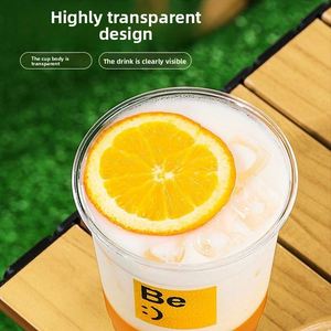 Vasos Desechables de Plástico PET Grueso para Té con Leche de 12oz/16oz/20oz, Calibre 98mm, Tapa Transparente con Impresión de Logotipo Personalizado - Product Image 3
