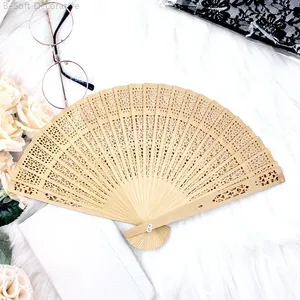Éventail pliant en bambou de 20 cm, nouveau style unique, en bois de Gramineae, parfumé, pour mariage, avec logo personnalisé peint, cadeau - Product Image 2