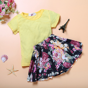 フラワーガールズドレス 夏 キッズ 女の子服セット 半袖 コットン 子供服 2ピースセット 女の子服セット 卸売 - Product Image 3