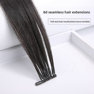 Extensions de cheveux Remy 8D auto-adhésives sans couture pour femmes, double épaisseur, effet plume, longues et lisses - Product Image 1