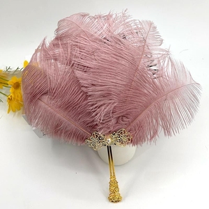 Éventail en plumes d'<span class=keywords><strong>autruche</strong></span> de petite taille en vente en gros Éventail pour séance photo en direct sur scène Éventail pour accessoires de performance - Product Image 2