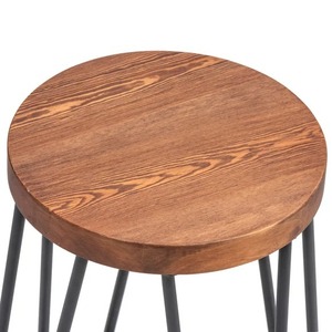 Ergonomic Contemporary Counter Height Pub <b>Stool</b> Decorative Metal Frame with Wooden Top Bar Restaurants Hotels Outdoor Settings - Product Image 3