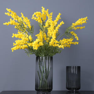 Fleurs artificielles en soie Mimosa Wattle, courtes et longues tiges, fausse feuillage pour la décoration intérieure et les arrangements <span class=keywords><strong>de</strong></span> mariage - Product Image 4