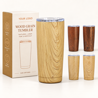 Mug Perjalanan Bambu 20oz dari Supplier, Tumbler Vakum Stainless Steel dengan Tutup Geser Anti Cipratan untuk Kopi, Teh, dan Air