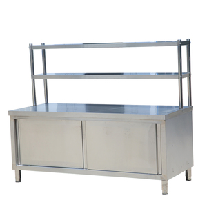 Đa-Chức Năng Thép Không Gỉ Cửa Trượt Bàn Làm Việc Với Tủ & 2 Tier Kệ Cá Làm Sạch Bảng Với Bồn Rửa Cho Nhà Bếp - Product Image 6