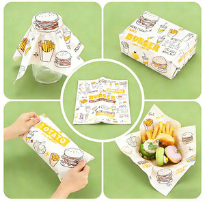 Festival Restaurant Bbq Party Food Picnic Premium Custom Logo Sandwich Burger <strong>Wrapping</strong> <strong>Paper</strong> Wax <strong>Paper</strong> Burger Food <strong>Paper</strong> Wrap - Product Image 5