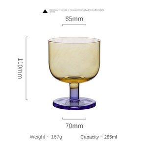 Coupe à <span class=keywords><strong>vin</strong></span> en <span class=keywords><strong>verre</strong></span> transparent soufflé à la main, moderne, durable, à fond épais, avec blocage de couleur personnalisé, 201-300 ml, pour les fêtes - Product Image 6