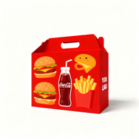 Cajas de Papel Kraft Desechables para Empacar Hamburguesas de Pollo y Papas Fritas, Cajas de Papel para Empacar Pollo Frito, Empaque de Alimentos de Papel Kraft Personalizado