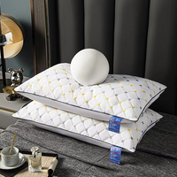 Oreiller en coton à plumes de style hôtel, 1 pièce, oreiller cervical 3D, adapté aux chambres à coucher et aux hôtels toute l'année