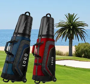 Individuelles Hard-Case Leinwand Golftasche Aufbewahrung transparente Fluglinie-Golftasche Abdeckung Golf-Reisetasche Harter Fall mit Rädern