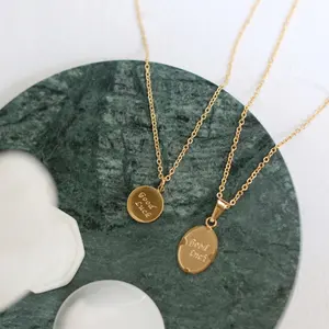 MICCI-Colgante de moneda de acero inoxidable chapado en oro para mujer, joyería de deseos de buena suerte, resistente al agua, venta al por mayor - Product Image 1