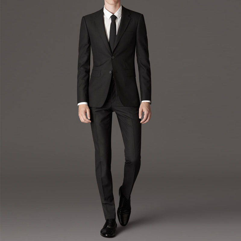 Abito nero puro a due bottoni senza spacco + pantaloni eleganti