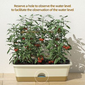 Pot de fleurs rectangulaire long en plastique PP <span class=keywords><strong>pour</strong></span> rebord de fenêtre, balcon de jardin avec plateau - Product Image 2