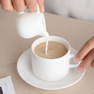 Teko Susu Keramik Putih <span class=keywords><strong>200Ml</strong></span>, Teko Pembuat Buih Susu, Cangkir Krimer Porselen