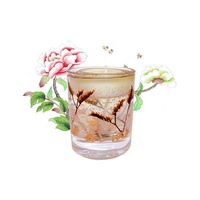 Luxus Gel Wachs getrocknete Blumen Duft kerzen mit doppelwandigen Tasse handgemachte Gel Wachs Duft kerzen mit getrockneten Blumen