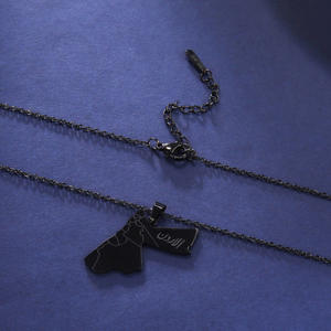 Collier chaîne avec pendentif carte du Royaume de Jordanie en acier inoxydable, plaqué argent, or 18 carats et or <span class=keywords><strong>rose</strong></span> - Product Image 6