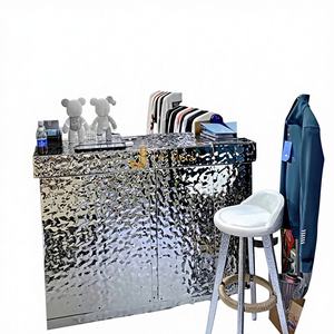 Barra de Bar Moderna de Metal V381 con Espejo Brillante para Uso en Hoteles - Muebles Comerciales Personalizados a Precio Económico - Product Image 1