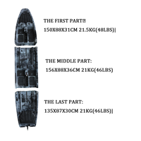Kayak modulaire à pédales Viking 14,1 pieds pour 2 personnes, coque en HDPE PE, kayak en plastique, hélice, pêche en mer avec moteur de pêche à la traîne