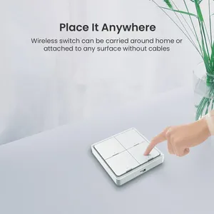 บรอดลิงค์ SC4B4 สำหรับรีโมทคอนโทรล 4 ปุ่มไร้สายสมาร์ท Wi-Fi ใช้ไฟ AC สวิตช์ฉาก DIY ทำงานร่วมกับ Alexa Google - Product Image 2