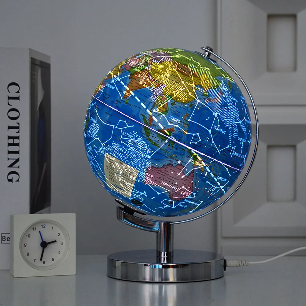 8 inci Globe dunia pendidikan lampu LED dunia konstelasi dunia tampilan dunia untuk hadiah Dekorasi alat mengajar Promosi